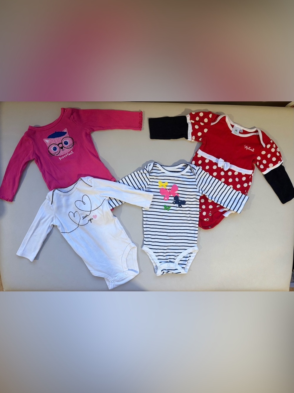 4 Piece Long-Sleeve Baby Bodysuits